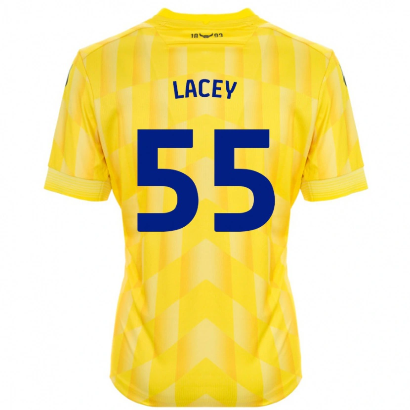 Danxen Kinderen Aaron Lacey #55 Geel Thuisshirt Thuistenue 2024/25 T-Shirt