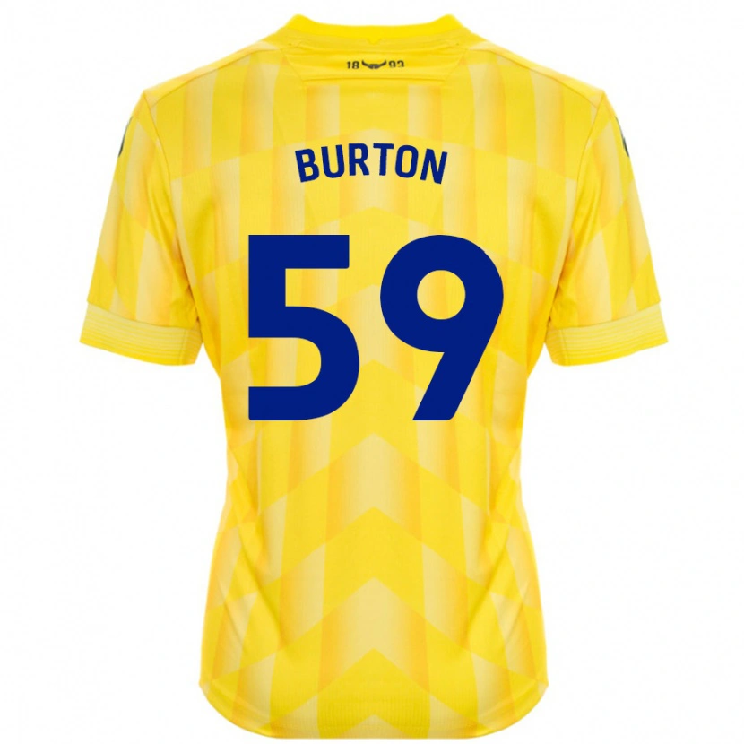 Danxen Kinderen Kasway Burton #59 Geel Thuisshirt Thuistenue 2024/25 T-Shirt