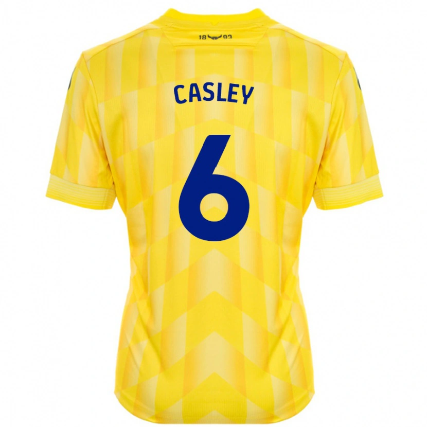 Danxen Kinderen Riva Casley #6 Geel Thuisshirt Thuistenue 2024/25 T-Shirt