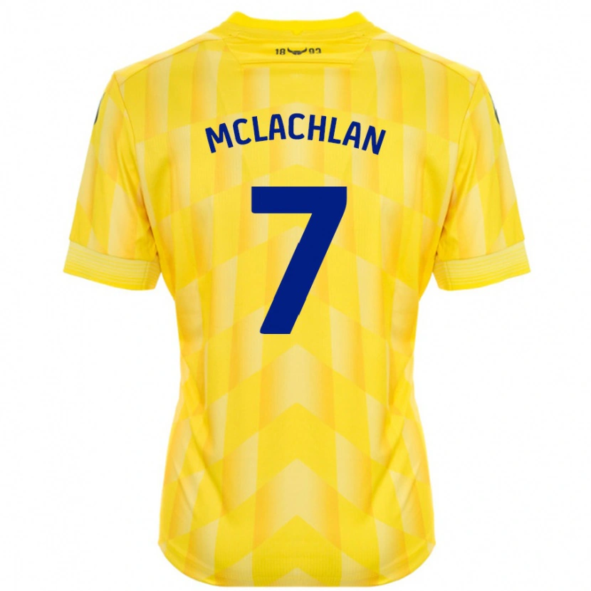 Danxen Kinderen Daisy Mclachlan #7 Geel Thuisshirt Thuistenue 2024/25 T-Shirt