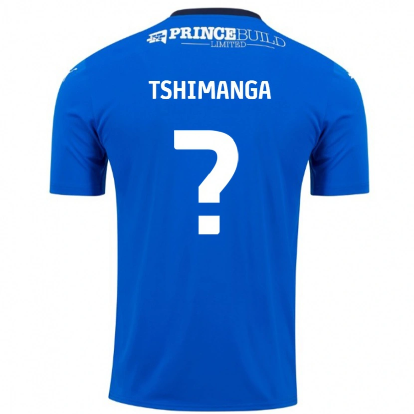 Danxen Kinderen Kabongo Tshimanga #0 Blauw Wit Thuisshirt Thuistenue 2024/25 T-Shirt