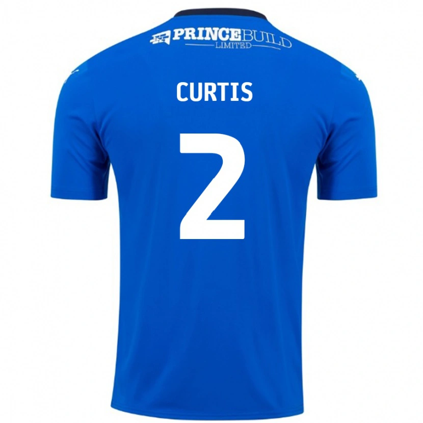 Danxen Kinderen Sam Curtis #2 Blauw Wit Thuisshirt Thuistenue 2024/25 T-Shirt