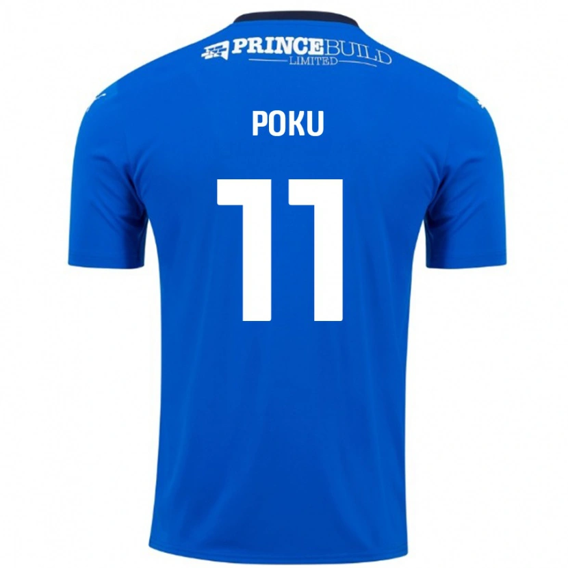 Danxen Kinderen Kwame Poku #11 Blauw Wit Thuisshirt Thuistenue 2024/25 T-Shirt