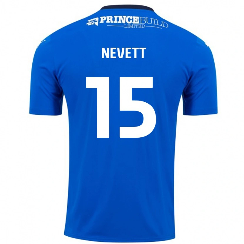 Danxen Kinderen George Nevett #15 Blauw Wit Thuisshirt Thuistenue 2024/25 T-Shirt