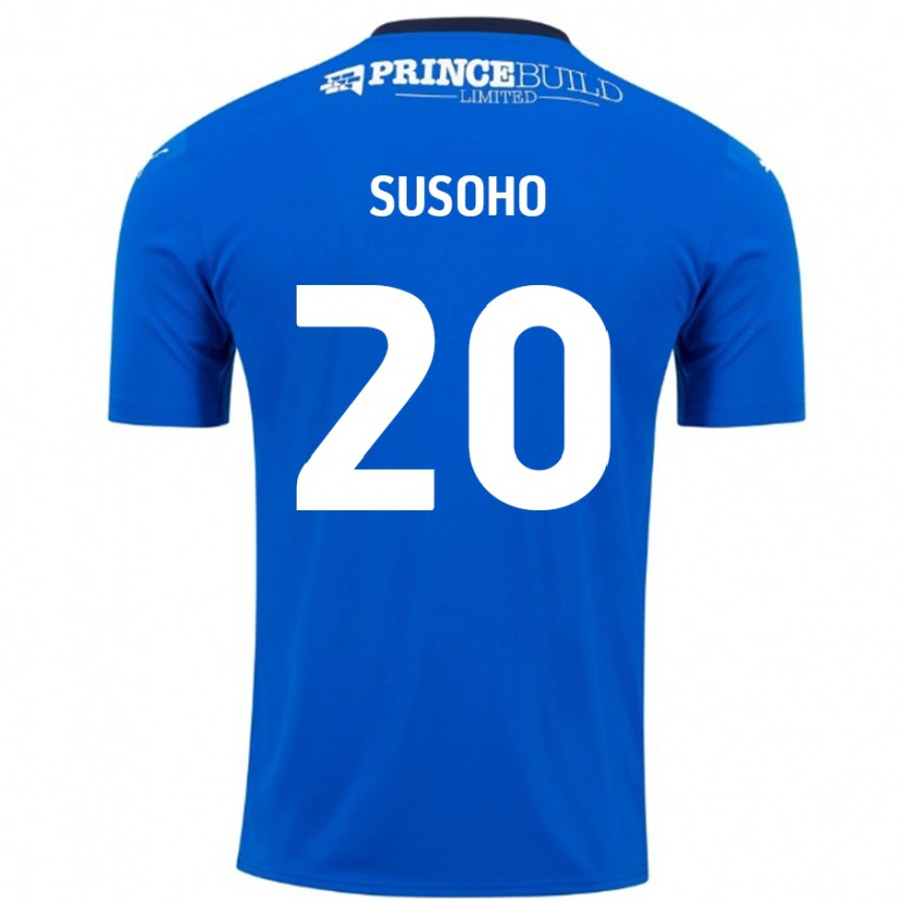 Danxen Kinderen Mahamadou Susoho #20 Blauw Wit Thuisshirt Thuistenue 2024/25 T-Shirt