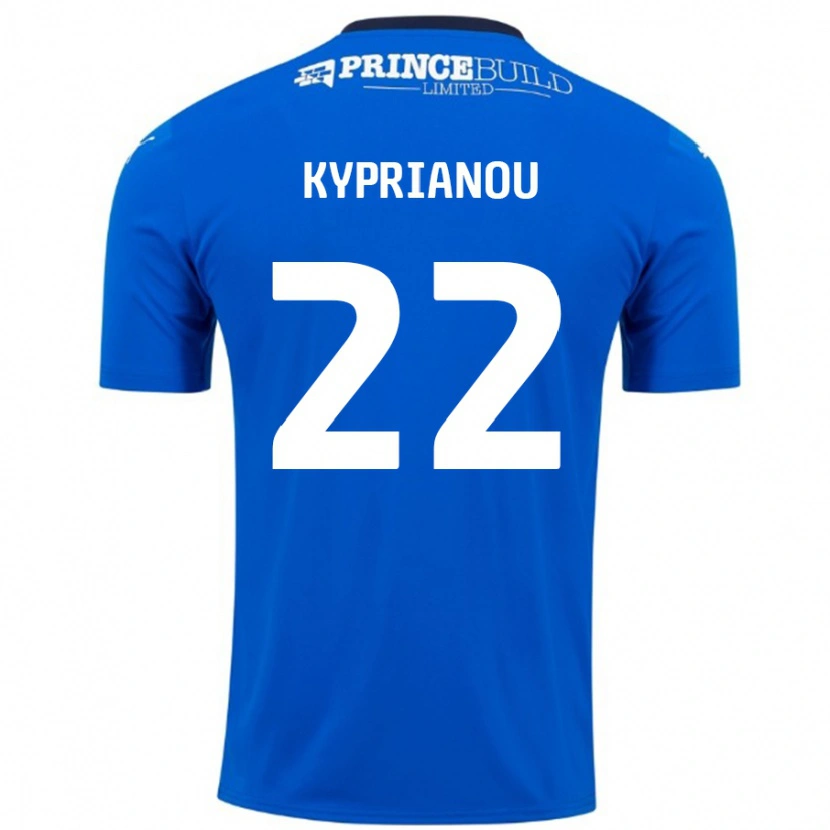 Danxen Kinderen Hector Kyprianou #22 Blauw Wit Thuisshirt Thuistenue 2024/25 T-Shirt