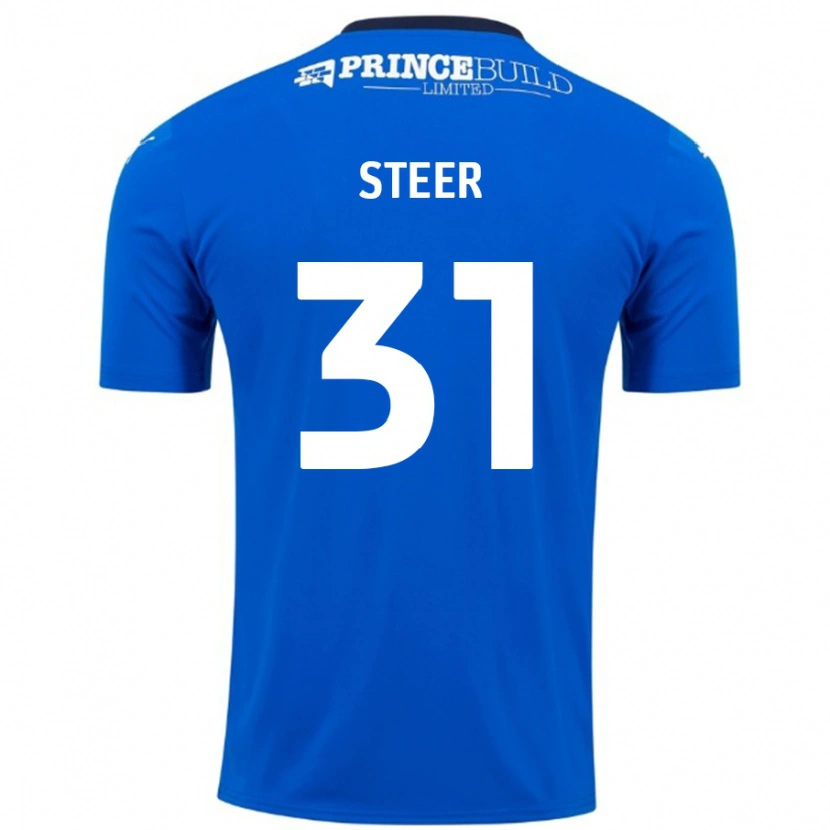 Danxen Kinderen Jed Steer #31 Blauw Wit Thuisshirt Thuistenue 2024/25 T-Shirt