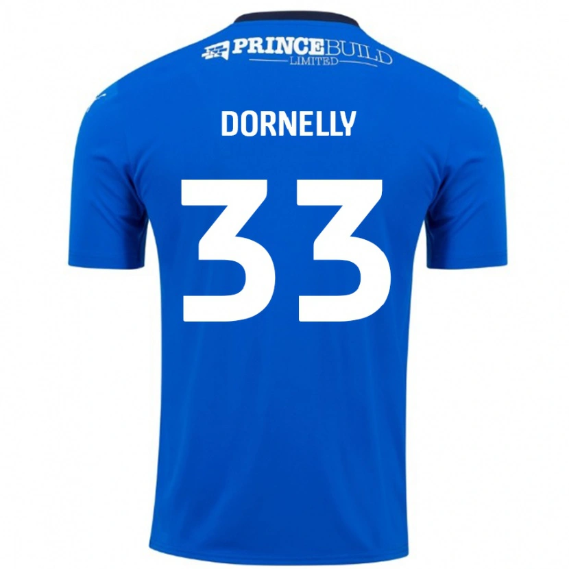 Danxen Kinderen James Dornelly #33 Blauw Wit Thuisshirt Thuistenue 2024/25 T-Shirt