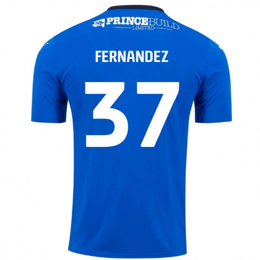 Danxen Kinderen Emmanuel Fernandez #37 Blauw Wit Thuisshirt Thuistenue 2024/25 T-Shirt