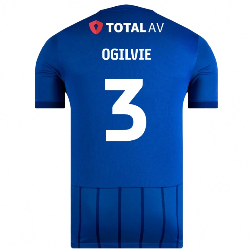 Danxen Kinderen Connor Ogilvie #3 Blauw Thuisshirt Thuistenue 2024/25 T-Shirt