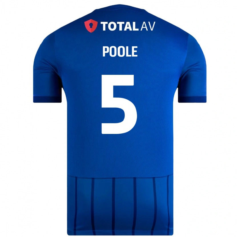 Danxen Kinderen Regan Poole #5 Blauw Thuisshirt Thuistenue 2024/25 T-Shirt