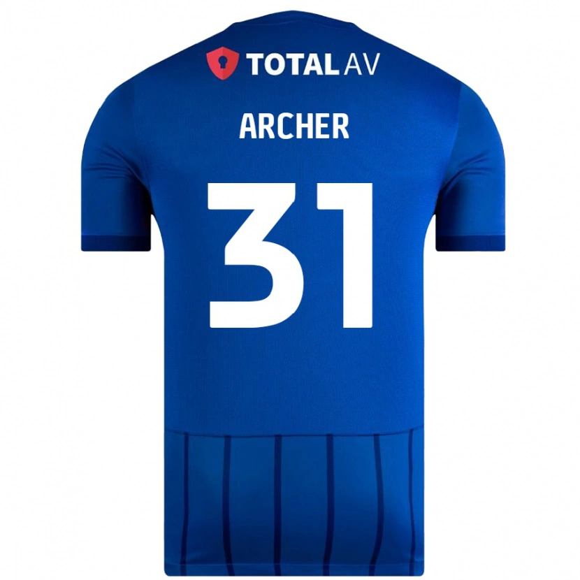 Danxen Kinderen Jordan Archer #31 Blauw Thuisshirt Thuistenue 2024/25 T-Shirt