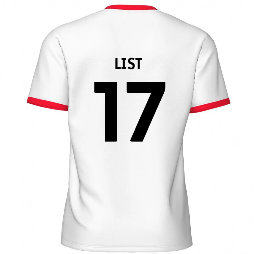 Danxen Kinderen Elliott List #17 Wit Rood Thuisshirt Thuistenue 2024/25 T-Shirt