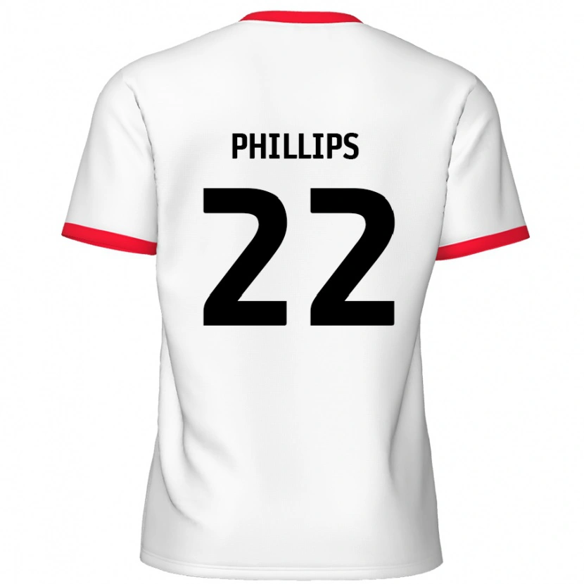 Danxen Kinderen Daniel Phillips #22 Wit Rood Thuisshirt Thuistenue 2024/25 T-Shirt