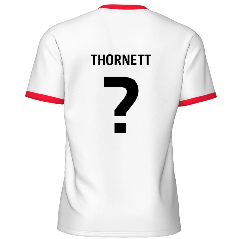 Danxen Kinderen Alfie Thornett #0 Wit Rood Thuisshirt Thuistenue 2024/25 T-Shirt