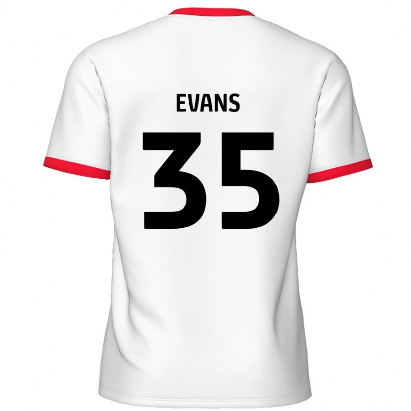 Danxen Kinderen Makise Evans #35 Wit Rood Thuisshirt Thuistenue 2024/25 T-Shirt