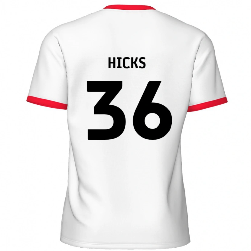 Danxen Kinderen David Hicks #36 Wit Rood Thuisshirt Thuistenue 2024/25 T-Shirt