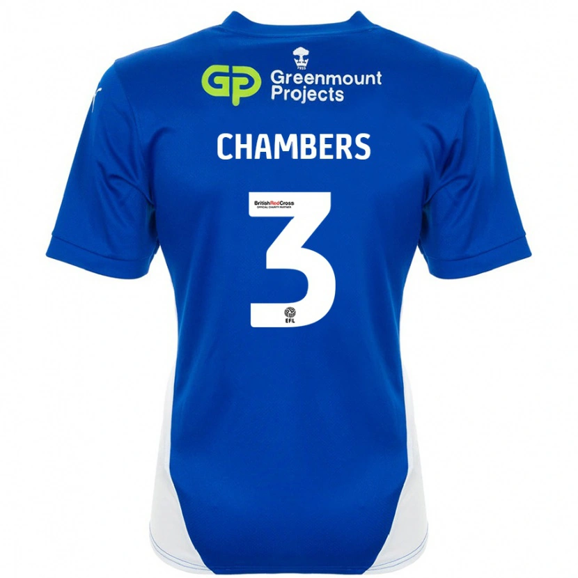 Danxen Kinderen Luke Chambers #3 Blauw Wit Thuisshirt Thuistenue 2024/25 T-Shirt