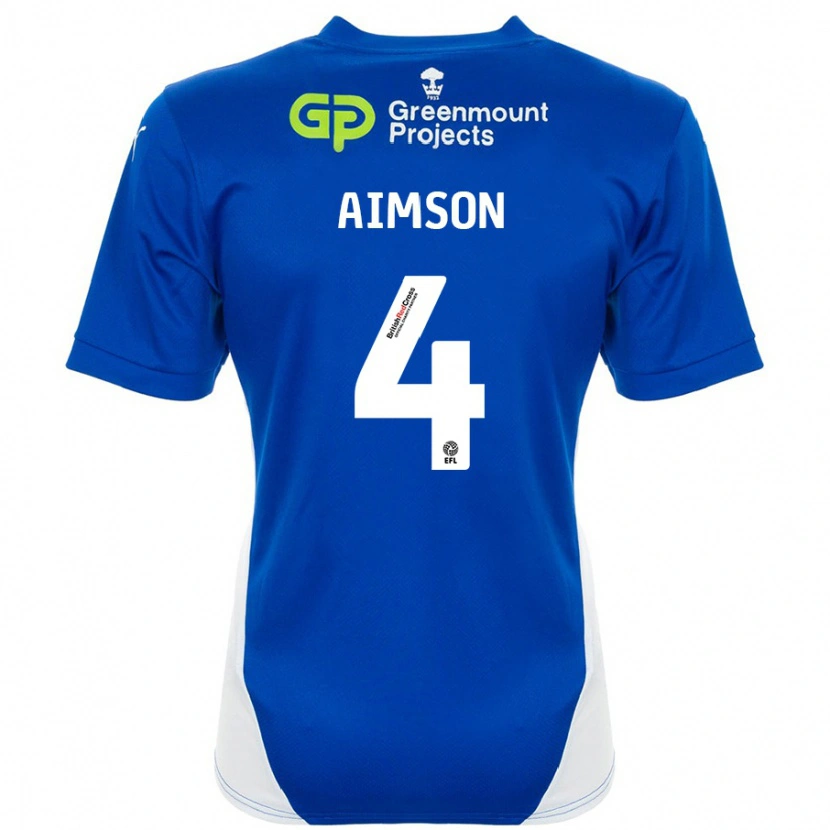 Danxen Kinderen Will Aimson #4 Blauw Wit Thuisshirt Thuistenue 2024/25 T-Shirt