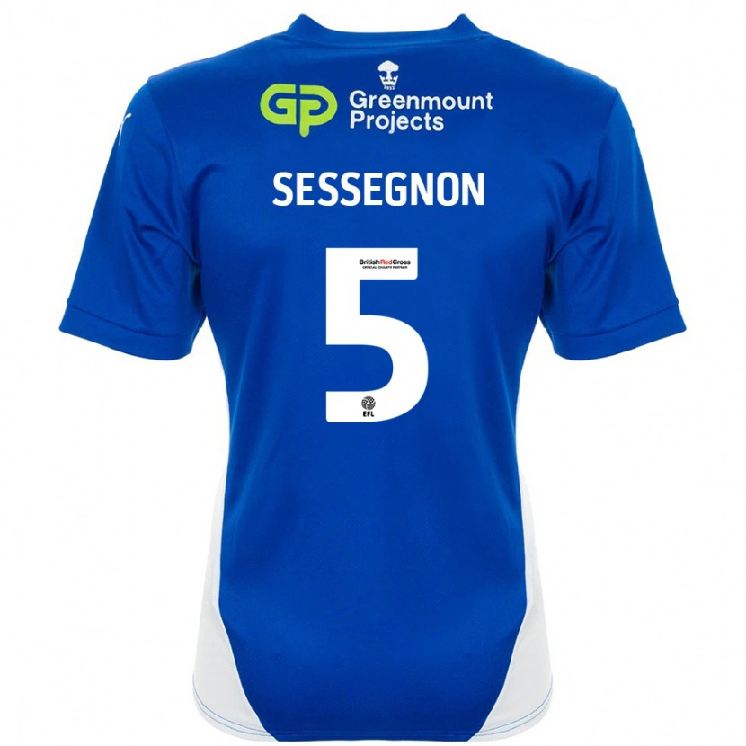 Danxen Kinderen Steven Sessegnon #5 Blauw Wit Thuisshirt Thuistenue 2024/25 T-Shirt