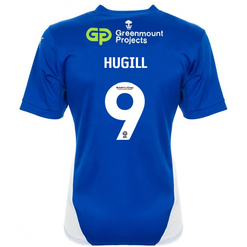 Danxen Kinderen Joe Hugill #9 Blauw Wit Thuisshirt Thuistenue 2024/25 T-Shirt