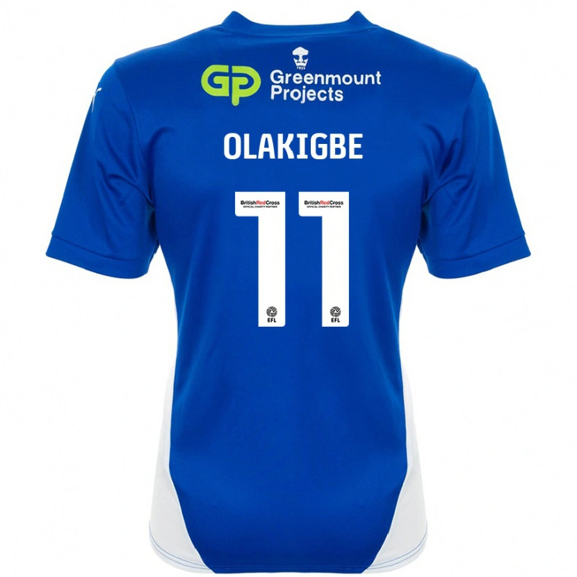 Danxen Kinderen Michael Olakigbe #11 Blauw Wit Thuisshirt Thuistenue 2024/25 T-Shirt