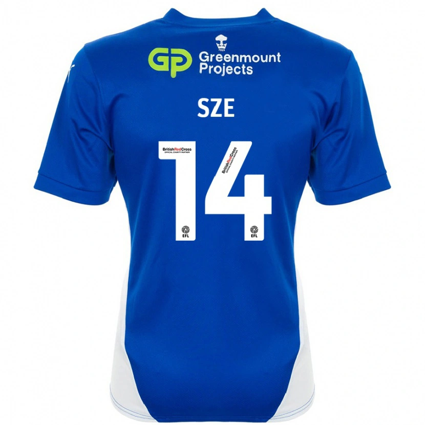 Danxen Kinderen Chris Sze #14 Blauw Wit Thuisshirt Thuistenue 2024/25 T-Shirt