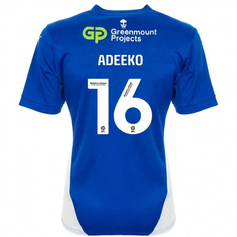 Danxen Kinderen Baba Adeeko #16 Blauw Wit Thuisshirt Thuistenue 2024/25 T-Shirt