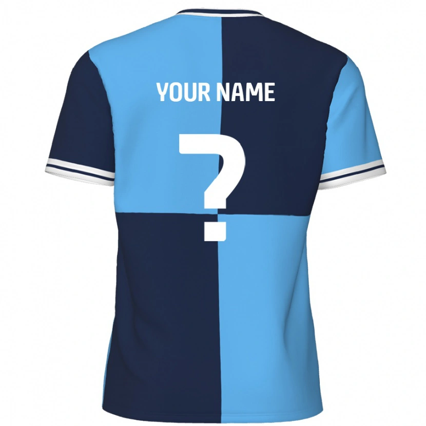 Danxen Kinderen Uw Naam #0 Hemelsblauw Donkerblauw Thuisshirt Thuistenue 2024/25 T-Shirt