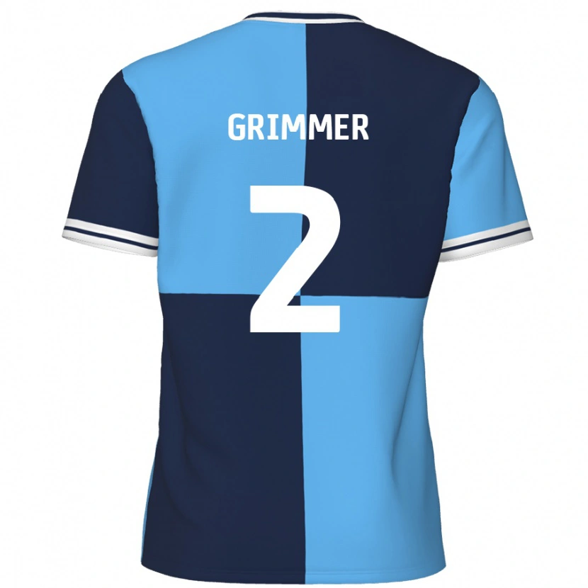 Danxen Kinderen Jack Grimmer #2 Hemelsblauw Donkerblauw Thuisshirt Thuistenue 2024/25 T-Shirt