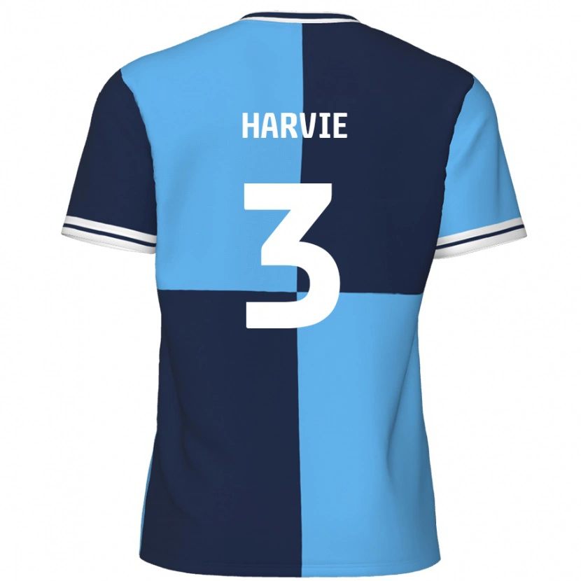 Danxen Kinderen Daniel Harvie #3 Hemelsblauw Donkerblauw Thuisshirt Thuistenue 2024/25 T-Shirt