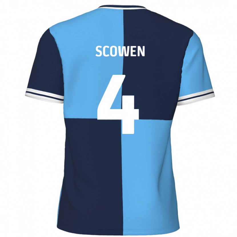 Danxen Kinderen Josh Scowen #4 Hemelsblauw Donkerblauw Thuisshirt Thuistenue 2024/25 T-Shirt