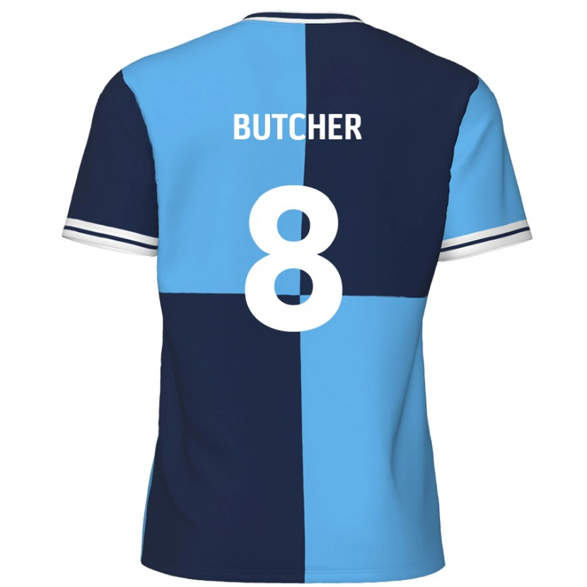 Danxen Kinderen Matt Butcher #8 Hemelsblauw Donkerblauw Thuisshirt Thuistenue 2024/25 T-Shirt