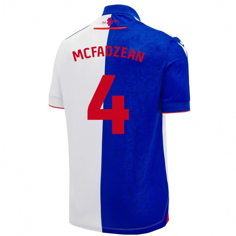 Danxen Kinderen Kyle Mcfadzean #4 Hemelsblauw Wit Thuisshirt Thuistenue 2024/25 T-Shirt