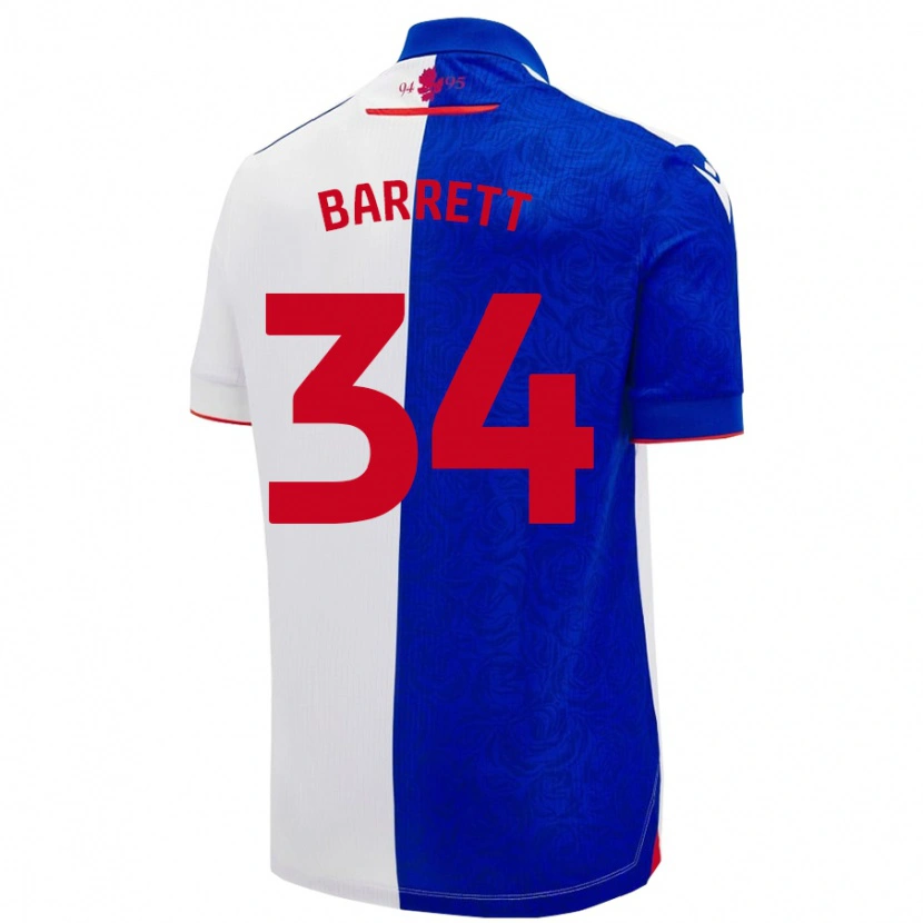 Danxen Kinderen Jack Barrett #34 Hemelsblauw Wit Thuisshirt Thuistenue 2024/25 T-Shirt