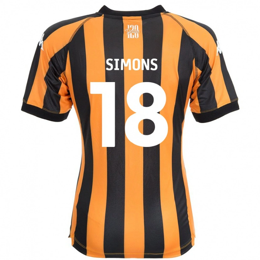 Danxen Kinderen Xavier Simons #18 Zwart Amber Thuisshirt Thuistenue 2024/25 T-Shirt