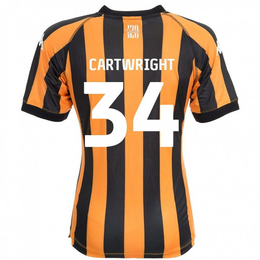 Danxen Kinderen Harvey Cartwright #34 Zwart Amber Thuisshirt Thuistenue 2024/25 T-Shirt