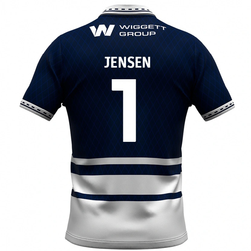 Danxen Kinderen Lukas Jensen #1 Marineblauw Wit Thuisshirt Thuistenue 2024/25 T-Shirt