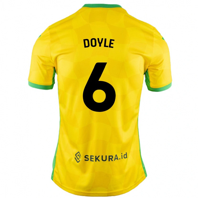 Danxen Kinderen Callum Doyle #6 Geel Groen Thuisshirt Thuistenue 2024/25 T-Shirt