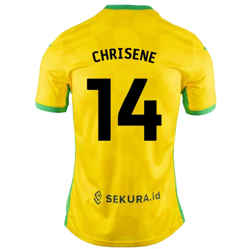 Danxen Kinderen Ben Chrisene #14 Geel Groen Thuisshirt Thuistenue 2024/25 T-Shirt