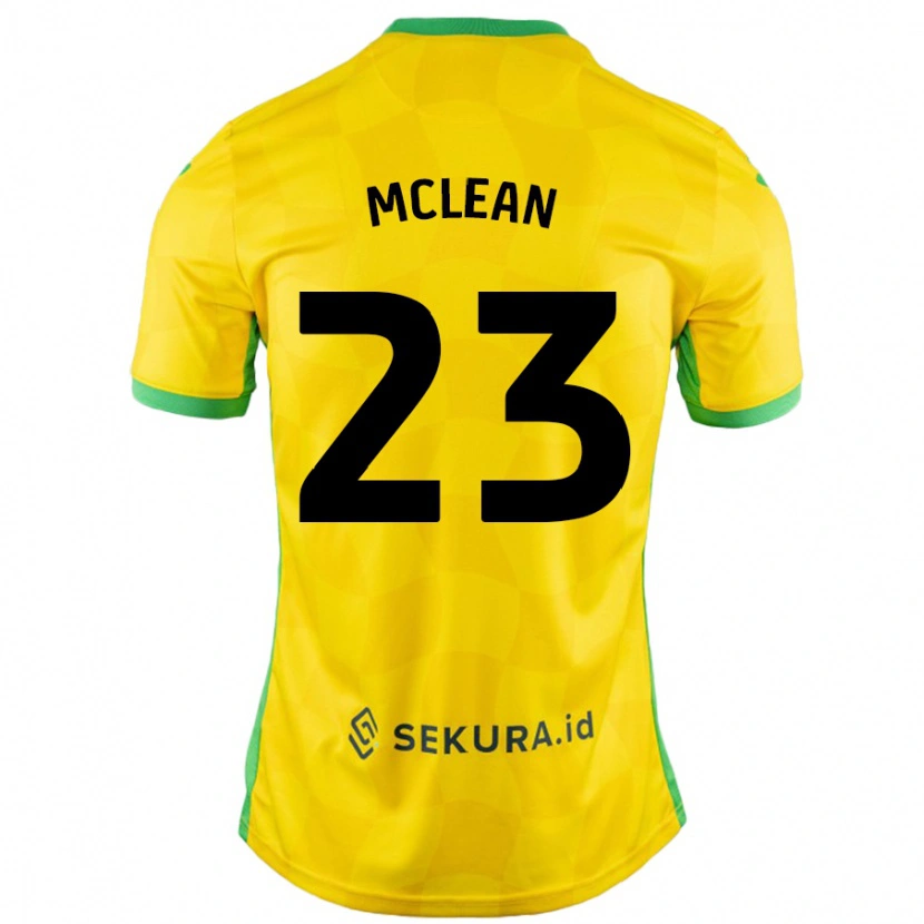 Danxen Kinderen Kenny Mclean #23 Geel Groen Thuisshirt Thuistenue 2024/25 T-Shirt