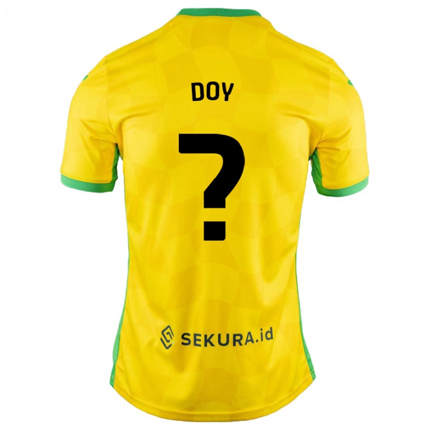 Danxen Kinderen Alfie Doy #0 Geel Groen Thuisshirt Thuistenue 2024/25 T-Shirt