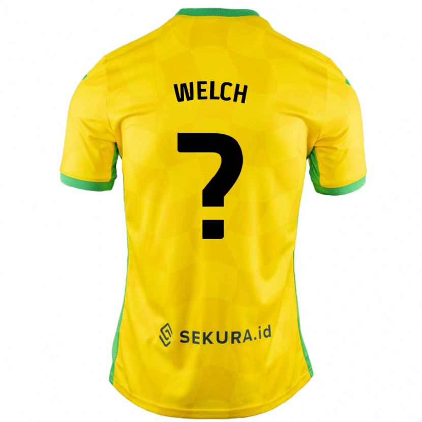 Danxen Kinderen Finley Welch #0 Geel Groen Thuisshirt Thuistenue 2024/25 T-Shirt