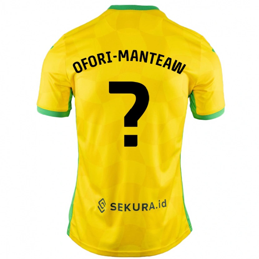 Danxen Kinderen Lloyd Ofori-Manteaw #0 Geel Groen Thuisshirt Thuistenue 2024/25 T-Shirt