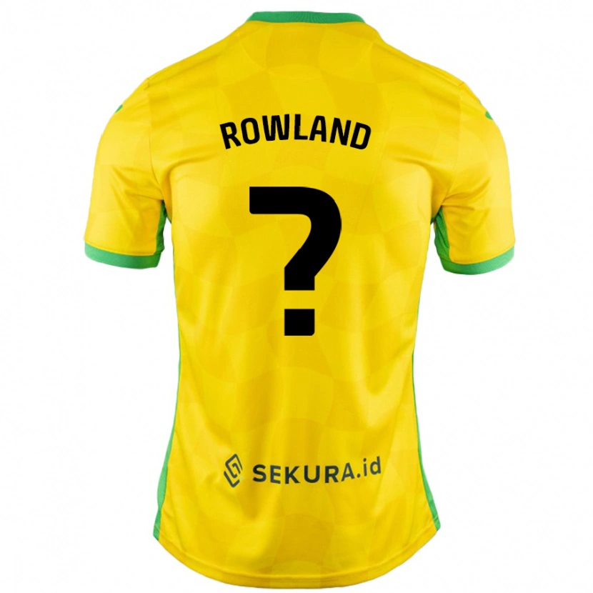 Danxen Kinderen Sonny Rowland #0 Geel Groen Thuisshirt Thuistenue 2024/25 T-Shirt