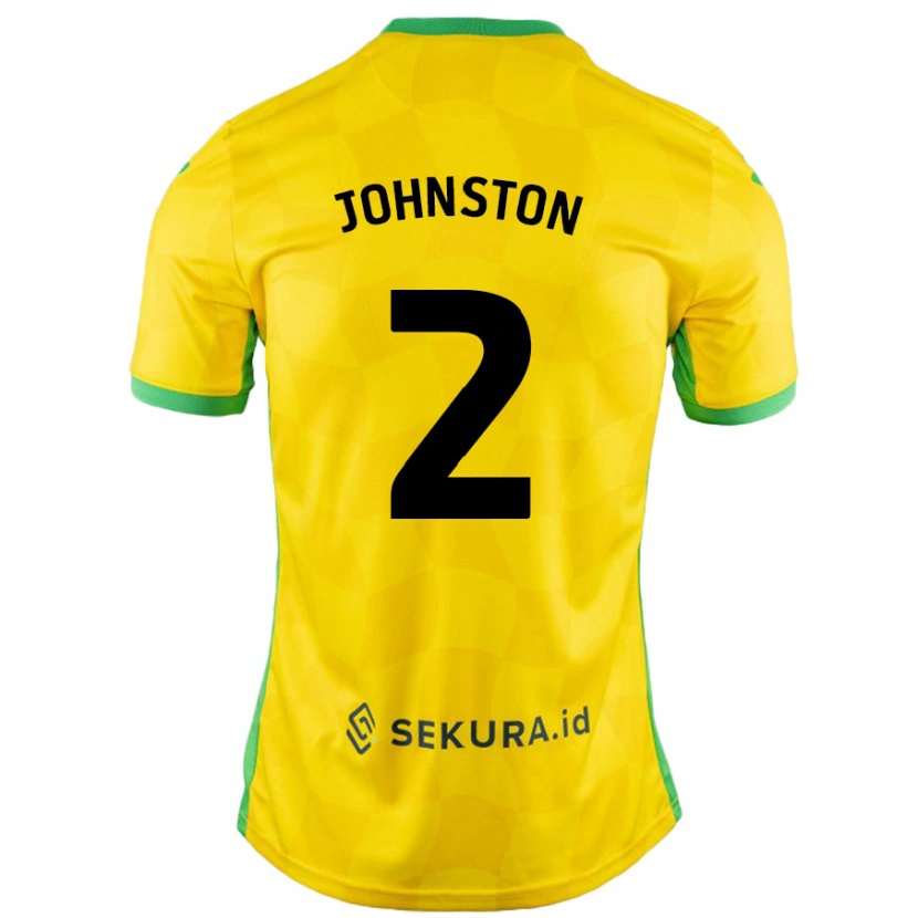 Danxen Kinderen Chardonnay Johnston #2 Geel Groen Thuisshirt Thuistenue 2024/25 T-Shirt