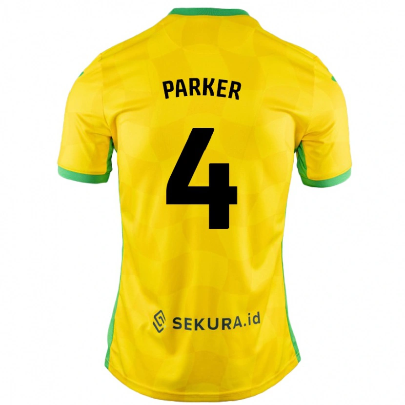 Danxen Kinderen Alice Parker #4 Geel Groen Thuisshirt Thuistenue 2024/25 T-Shirt