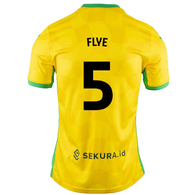 Danxen Kinderen Ceri Flye #5 Geel Groen Thuisshirt Thuistenue 2024/25 T-Shirt