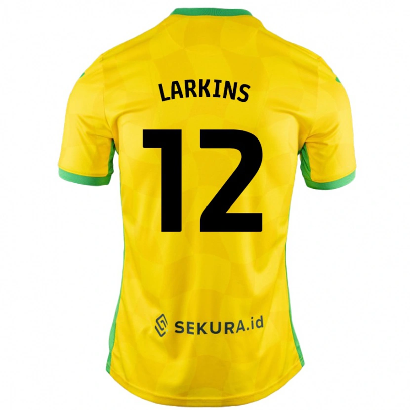 Danxen Kinderen Anna Larkins #12 Geel Groen Thuisshirt Thuistenue 2024/25 T-Shirt