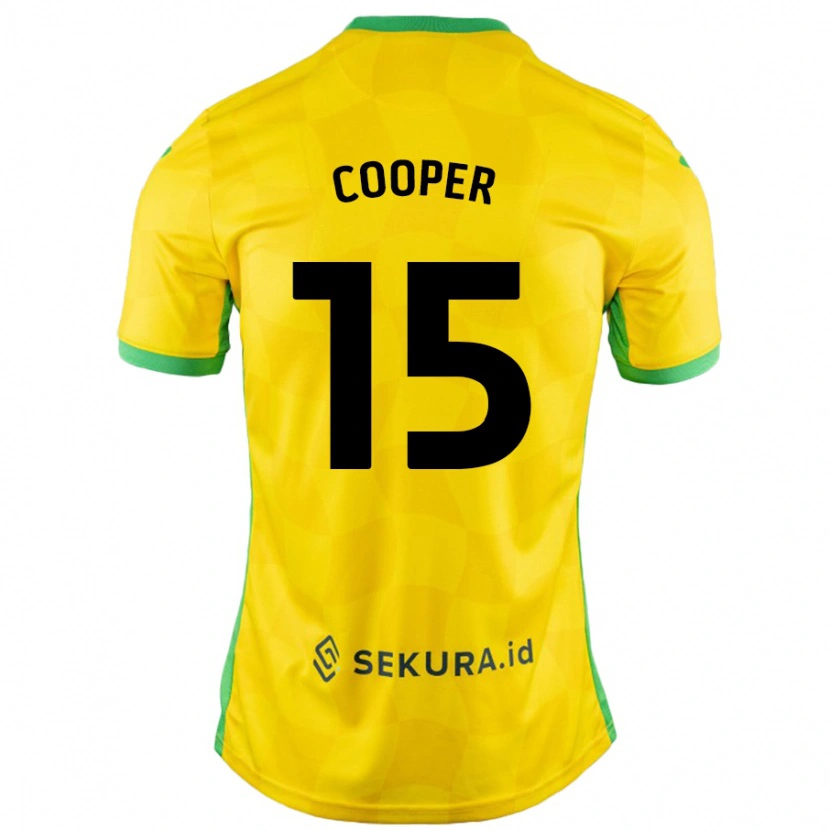 Danxen Kinderen Naomi Cooper #15 Geel Groen Thuisshirt Thuistenue 2024/25 T-Shirt